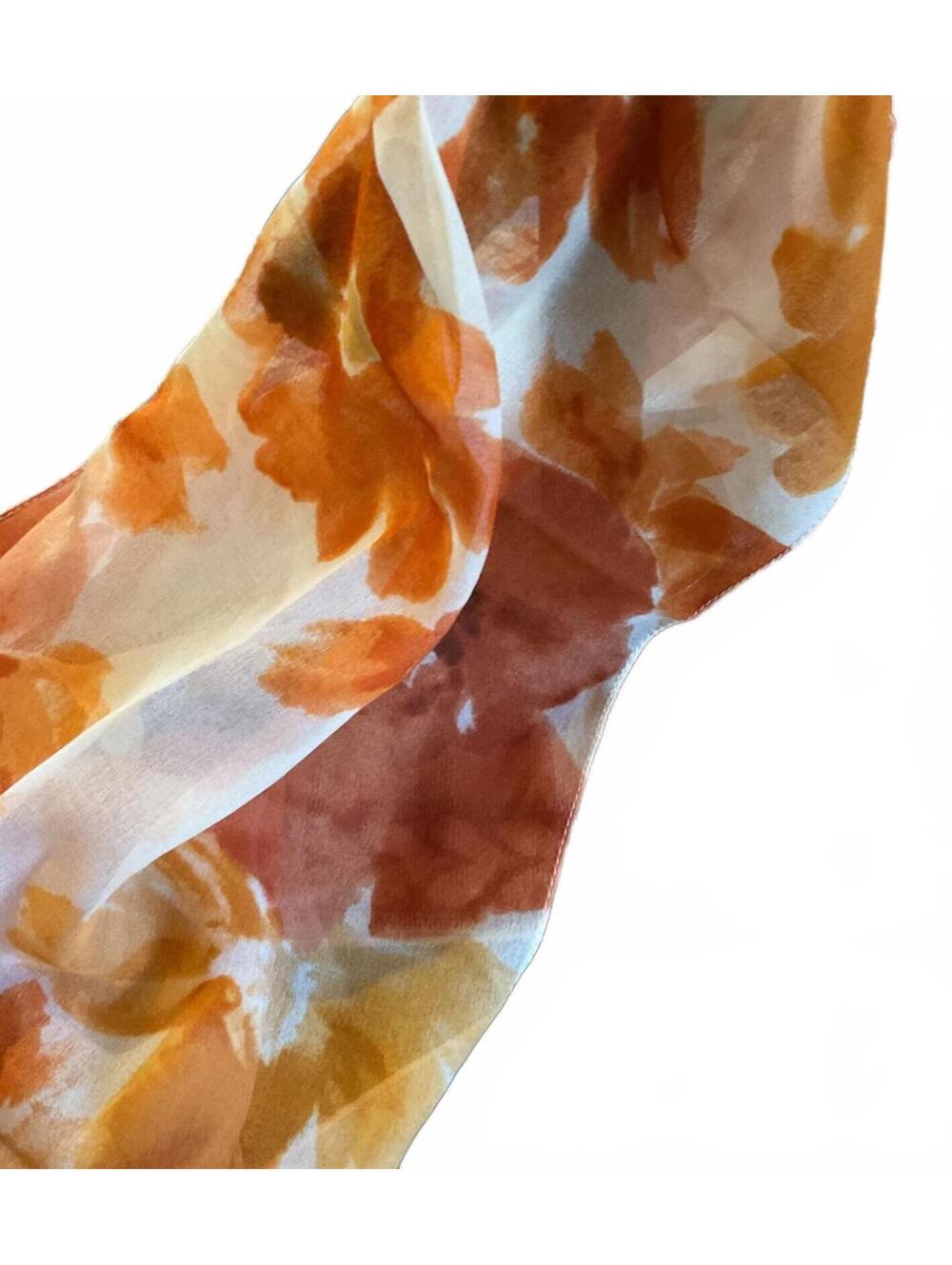 Elegant Orange Floral Scarf A accents by Lane Bryant